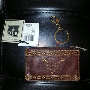 NEW FRYE Campus Stitch Card Case Key Holder $68